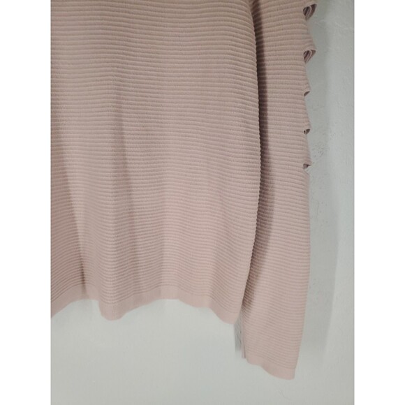 Jennifer Lopez Light Pink Ribbed Long Sleeve Slit Accent Sweater Size Large - Picture 5 of 8